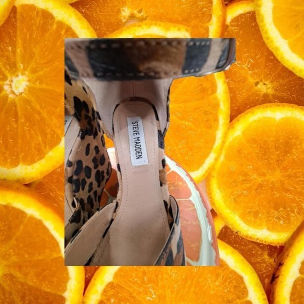 Steve Madden Leopard Print Platform Wedges Size 8… - image 2